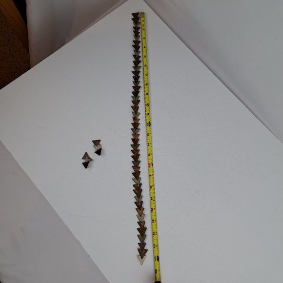 Vintage Mixed Metal Necklace & Earrings Triangle Shape Metal Pieces - Picture 15 of 16